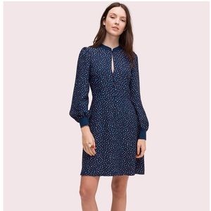 Kate Spade lips long-sleeve crepe dress